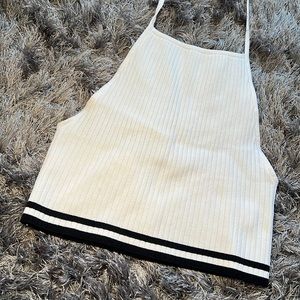 EZwear Solid Rib-knit Halter Top